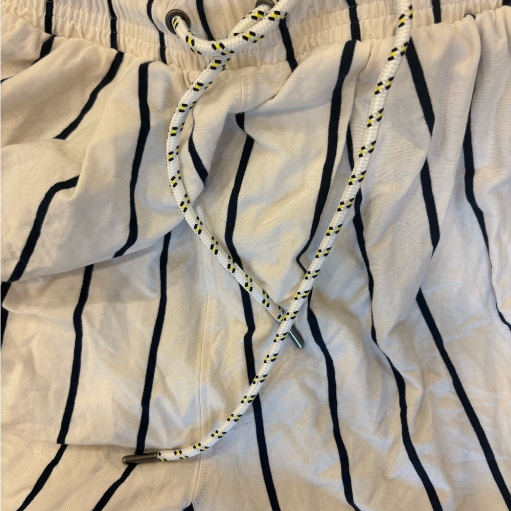 FP Movement by Free People White and Black Striped Cropped Jacket + Shorts Set - Picture 6 of 7